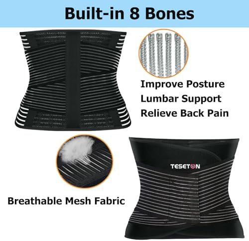 Back Brace for Lower Back Pain, Lumbar Support for Women&Men 02 Black-M