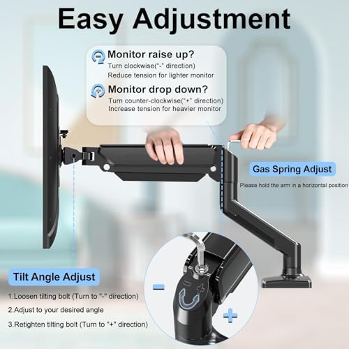 Dual Monitor Mount Fits 13-32" Computer Screen, Dual Monitor Arm