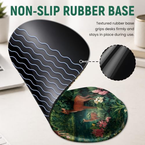 Ergonomic Mouse Pad with Wrist Rest, Gel Wrist Support, Forest