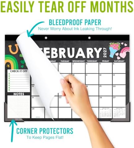 Large Desk Calendar 2027 - Desktop Calendar 2027-2028