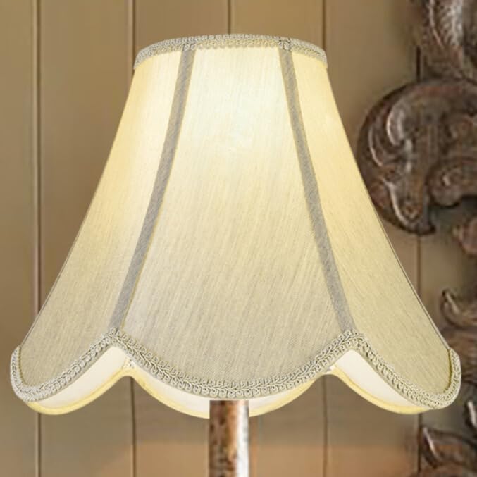 GO&SO Lamp Shades 1Pc,6" x 13" x 10.6",Scalloped Lamp Shade,Gold Petals