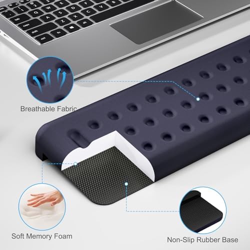 Leolee L-Shaped Desk Long Wrist Rest Elbow 60CM, Deep Blue Arm Rest