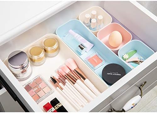 (9 Piece Set Large Size Plastic Desk Drawer Organizers For Makeup Bathroom Office Kitchen Three Colors