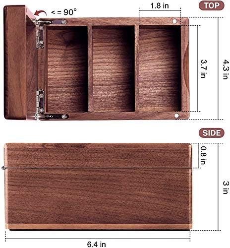 MaxGear Walnut Wood Business Card Organizer for 2.2" x 3.5" Cards