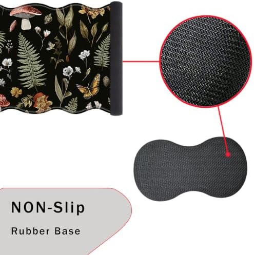 Mouse Pad with Wrist Support + Desk Mat + Coaster 3 in 1 Set, XL Large Gaming Mousepad Ergonomic Mouse Pads for Desk Computer Laptop Office,Magic Mushrooms