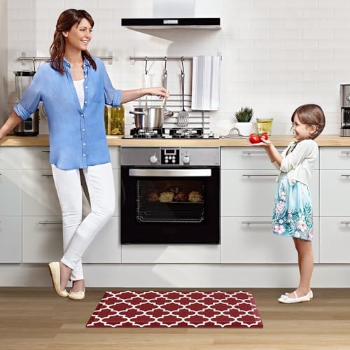 WISELIFE Anti Fatigue Mats for Kitchen Floor, 22" x 36", 4/5 Inch, Red