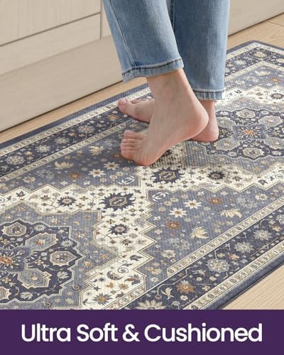 DEXI Kitchen Floor Mats Cushioned Anti Fatigue Runner Rug 24x59 Dark Grey