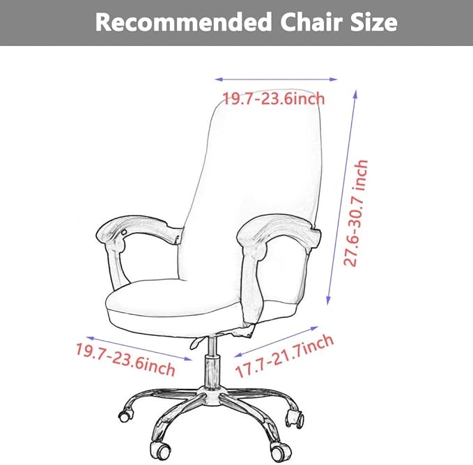 Melaluxe Office Chair Cover with Armrest Covers， Universal Stretch Desk Chair Cover, Computer Chair Slipcovers (Size: L) - Light Gray