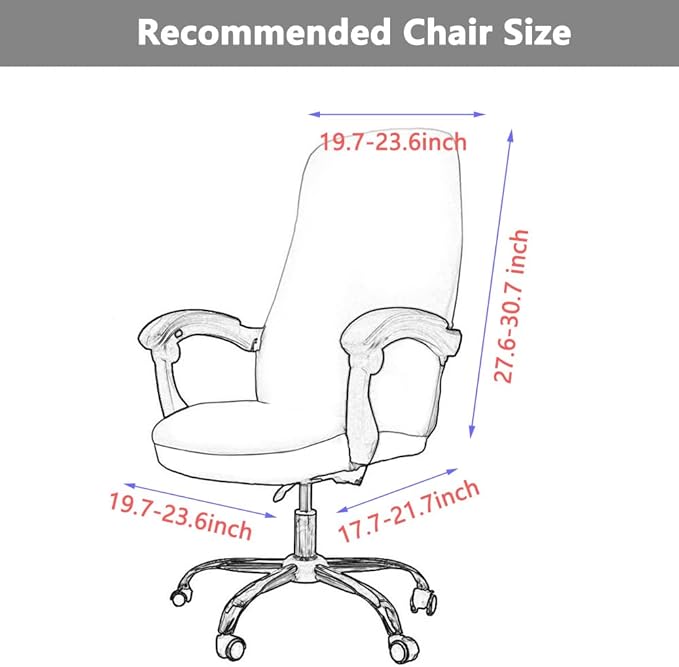 Melaluxe Office Chair Cover with Armrest Covers， Universal Stretch Desk Chair Cover, Computer Chair Slipcovers (Size: L) - Matcha Green