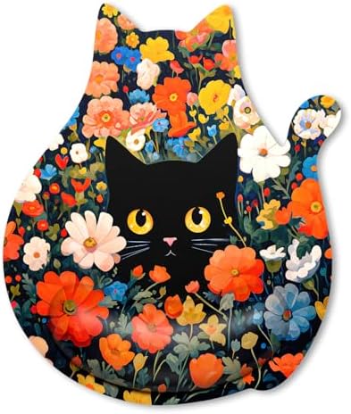 Ergonomic Mouse Pad with Wrist Rest, Cute Cat Memory Foam Padded Pain Relief Non-Slip Wrist Support Mouse Mat for Gaming Work Computer Laptop, Funny Office Supplies Desk Accessory, Cat in Bush