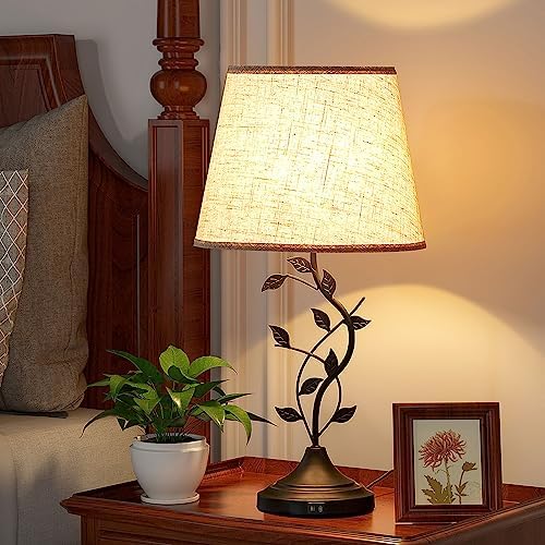 Kakanuo Touch Lamps for Nightstand, Bedside Lamp for Bedroom, Rustic Lamp
