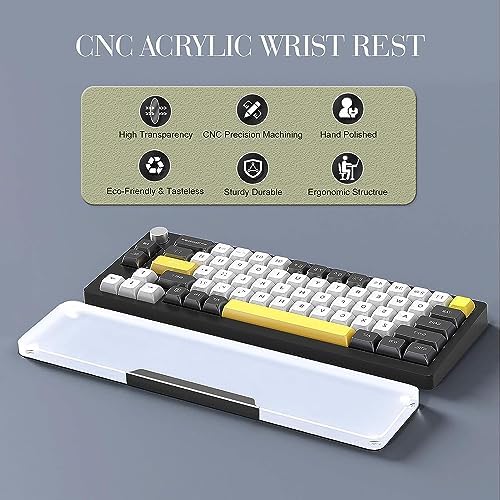 Acrylic Keyboard Wrist Rest Pro- TENKEYLESS 80% Keyboard- Mechanical Keyboards Ergonomic Palm Rest for Computer Keyboard,Anti-Slip Base,Wrist Pad for Laptop,Office & Home-Easy Typing,Black