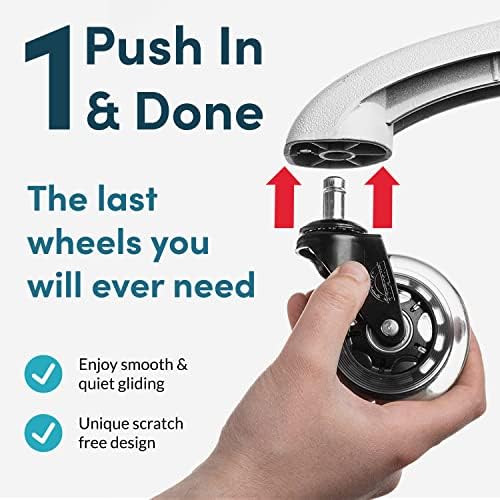 Lifelong Office Chair Wheels Replacement, Heavy Duty, 10 Pack Fits 98%