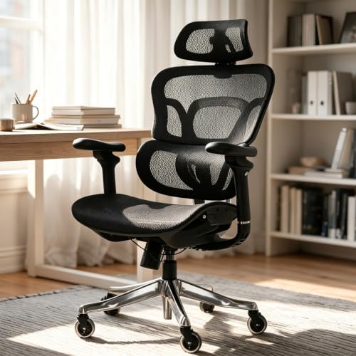 Premium Mesh Ergonomic Office Chair, Adaptive Dynamic Lumbar Support, Relieves Lower Back Pain, Reduces Long-Hour Sitting Fatigue, All-Day Comfort for Home & Office