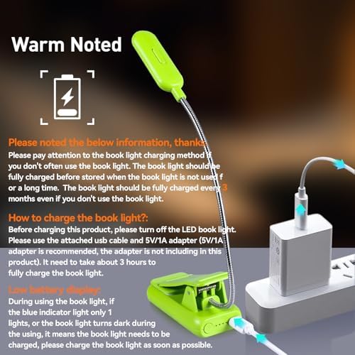 VAVOFO Rechargeable Reading Light, Clip on Book Light for Reading in Bed