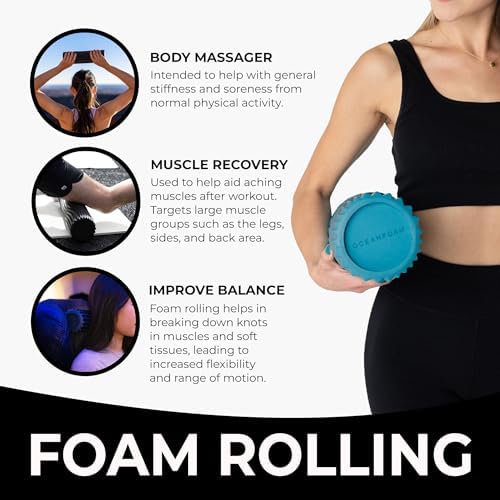 Oceanfoam Tidal Roller - Massage Foam Roller for Exercise (Miami Blue)