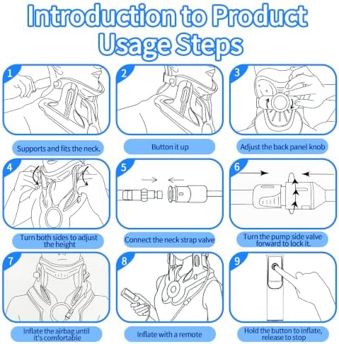 MKMS Neck Traction Device Electric Remote for Cervical Pain & Spine Relief