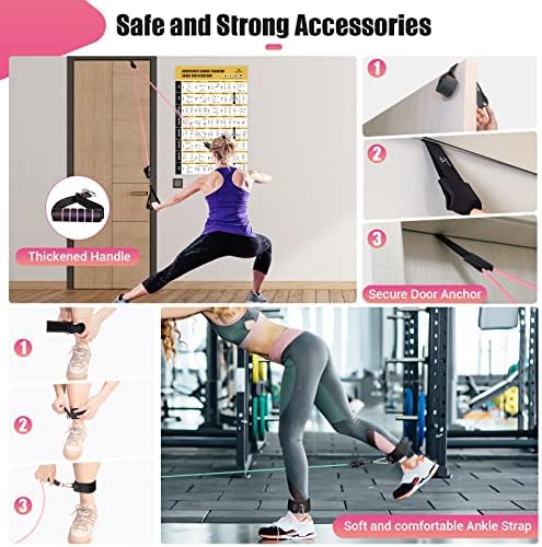 Resistance Bands with Handles for Women, 5 Level Exercise Bands