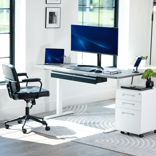 VIVO Black 32 x 9 inch Under Desk Slide Out Drawer Set, DESK-AC03A-2B