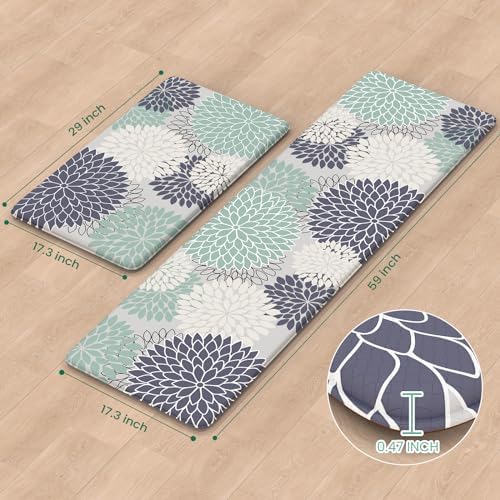 KIMODE Anti Fatigue Kitchen Mats for Floor Cushioned Kitchen Rugs Sets of 2