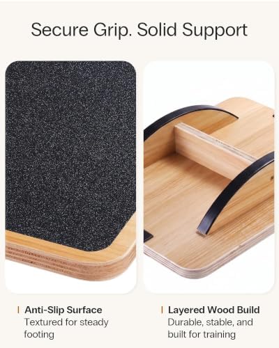 StrongTek Wooden Balance Board, Basic Rocker or Advanced 360° Wobble