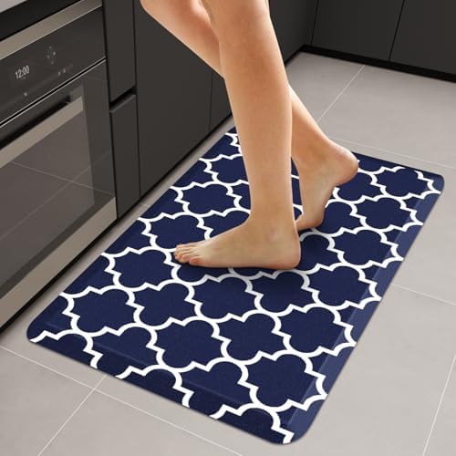 WISELIFE Anti Fatigue Mats for Kitchen Floor, 22" x 36", 4/5 Inch, Blue