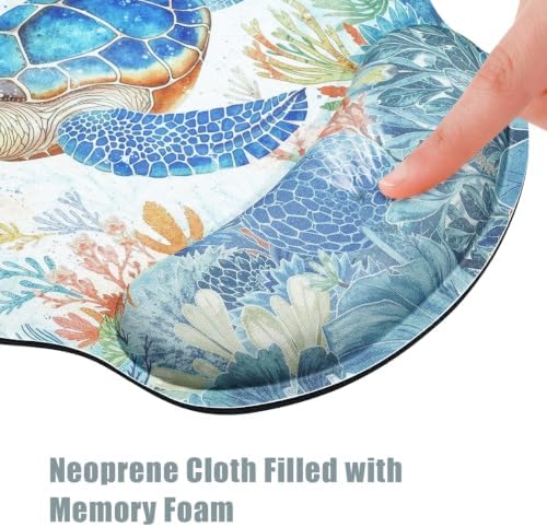 Colored Mouse Pad for Desk with Wrist Rest,Desk Accessories,Turtle