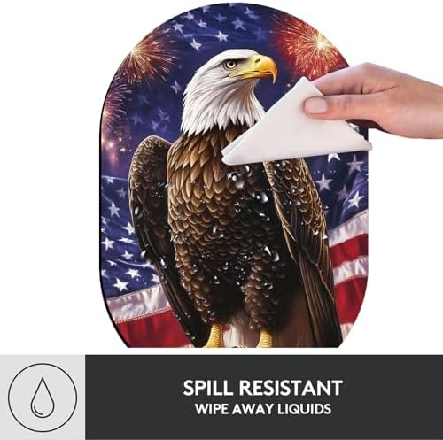 Small Mouse pad, Portable, Waterproof Non-Slip Rubber Bottom, Suitable for Wireless Mouse, Laptop Keyboard Tray for Both Men and Women, Office Travel 7.1x10.6in，Bald Eagle American Flag