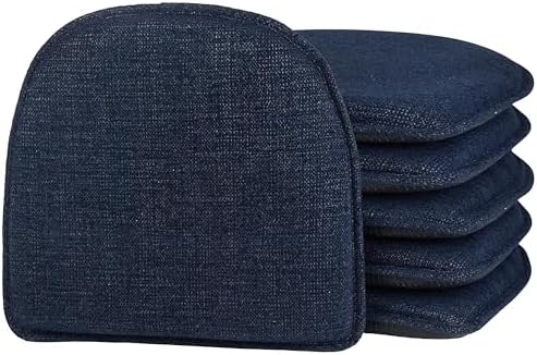 Klear Vu Raindrop The Gripper Non Slip Chair Cushions, Soft & Comfortable Seat Pad, Sitting Pillow for Kitchen, Dining or Office, 6 Count (Pack of 1), Blue