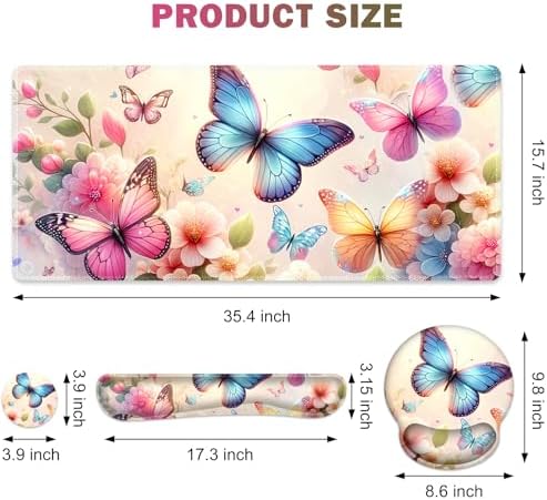 Gaming Mouse Pad, Large Desk Mat, 4in1 XXL Mousepad Cute Desk Pad Protector