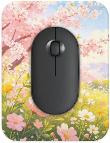 Small Mouse pad, with Edge-Sewn Design, extends Service Life by Twice, occupying the Optimal Size for the Mouse and Wrist Position. (Cherry Blossoms)