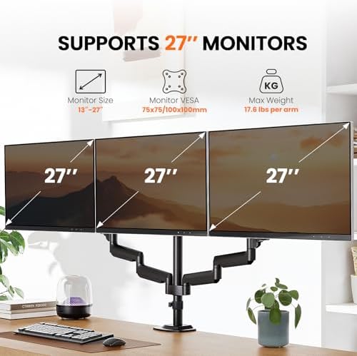 ErGear Triple Monitor Mount for 13-30 inch Screens