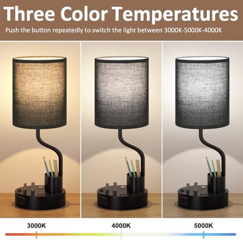 Fenmzee Bedside Lamps for Bedroom Set of 2 - Table Desk Lamp for Nightstand