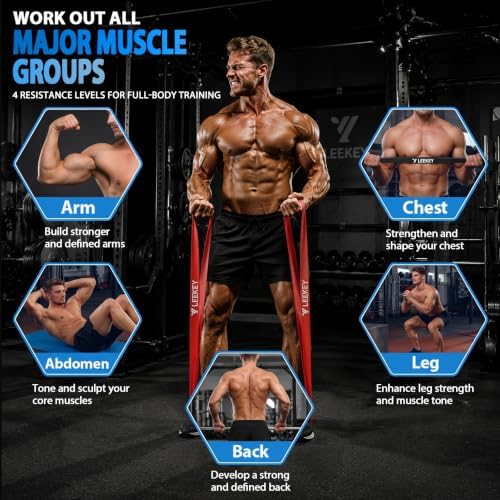 LEEKEY Resistance Bands Set for Pull Up Assistance & Exercise