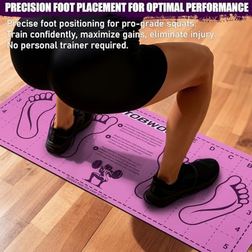 Non-Slip Squat Mat with Foot Position, Pro-Grade Exercise Mat