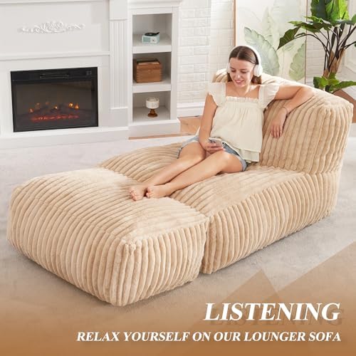 Hobestluk Large Bean Bag Chairs for Adults Giant BeanBag Couch Lounger
