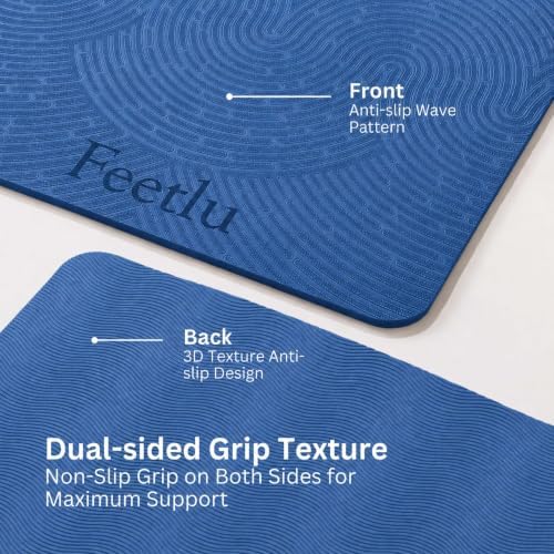 Extra Thick 12mm Exercise Mat, 74" x 26", Non-Slip with a Yoga Strap
