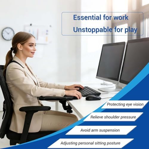 3 PCS Arm Rest for Desk,Rotating Adjustable Computer Desk Armrest Extender Tray,Ergonomic Elbow Support Relieve Stress,Eliminate Pain,Reduce Office Occupational Chronic