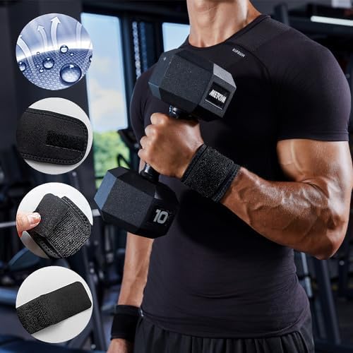 YUNYILAN 2 Pack Wrist Brace Adjustable Wrist Support Wrist Straps for Fitness Weightlifting, Tendonitis, Carpal Tunnel Arthritis, Wrist Wraps Wrist Pain Relief Highly Elastic (Black)
