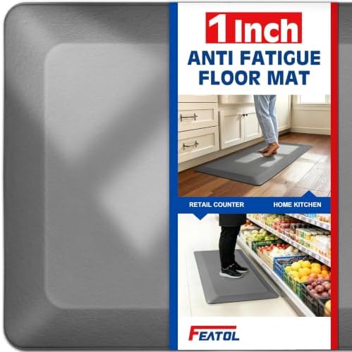 FEATOL 1 Inch Extra Thick Anti-Fatigue Mat for Standing Desk & Kitchen