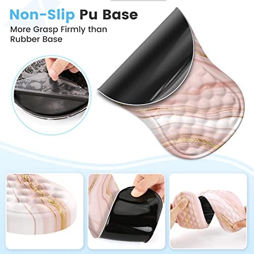 HAOCOO Ergonomic Keyboard Wrist Rest & Mouse Pad Set, Rose Gold Pink