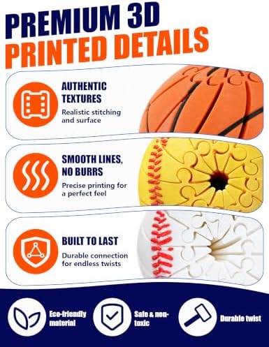 4‑Pcs 3D Printed Ball Toys Set, Twisty Fidget Ball Toys, Flexible Articulated Desk Toys, Extendable Spiral Fidget Toy, Cute Desk Decor, Party Favors, Gifts for Kids & Students