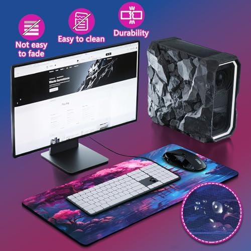 Mouse Pad Gaming - Desk Mat for Keyboard and Mouse - Large Mouse Pads for Desk, Gaming Mousepad with Non-Slip Base, Desks Pad (31.5" X 11.8") for Game, Office and Home