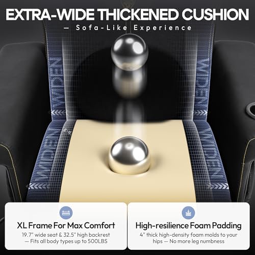 Dowinx Gaming Recliner Chair No Wheels with Footrest Shtasu Massage Lumbar