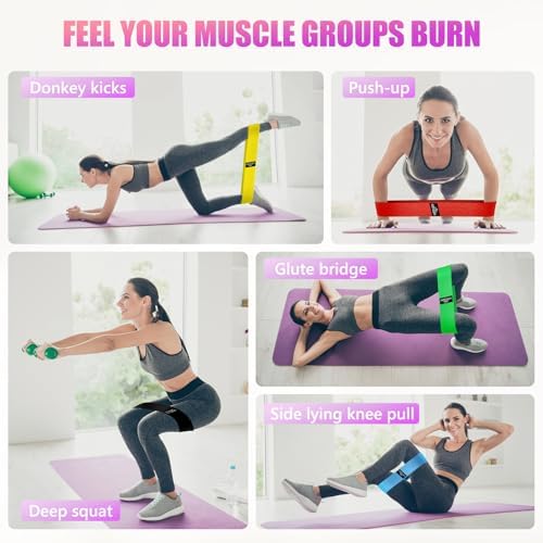 Resistance Bands for Working Out, Exercise Workout Bands for Women & Men, 5 Levels Elastic Stretch Bands for Exercise with Carry Bag for Physical Therapy, Home Fitness, Strength Training, Yoga