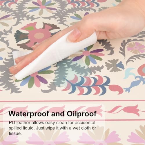 QIYI PU Leather Large Mouse Pad, Waterproof Desk Mat, 31.5" x 15.7", Suzani