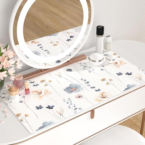 QIYI PU Leather Large Mouse Pad, Waterproof Desk Mat, 31.5" x 15.7", Sprigs
