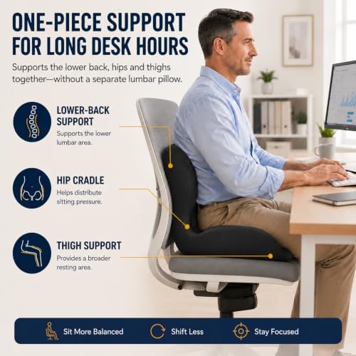 Ergonomic Seat Cushion for Office Chair with Lumbar Support