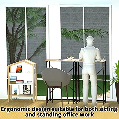 Ytaoka Folding Laptop Computer Desk, Standing Desk, 31in Small Desk for Sitting or Standing, No Need to Assembly, Suitable for Home, Office, Writing (Wood Board Color)