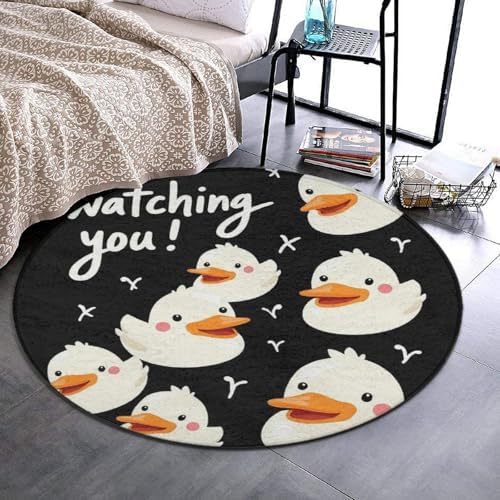 Circular Rugs Large Modern Round Area Rug Fashion Decor Mat for Home Office Funny Duck